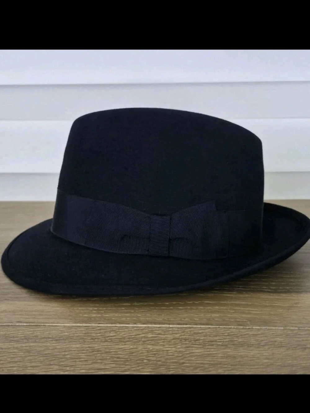 Vtg Unisex Borsalino Alessandria Fur Felt Fedora Hat in Navy Size 58(7-1/4) 🇮🇹